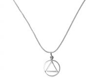 AA Symbol Pendant Necklace set in 14k or Sterling Silver